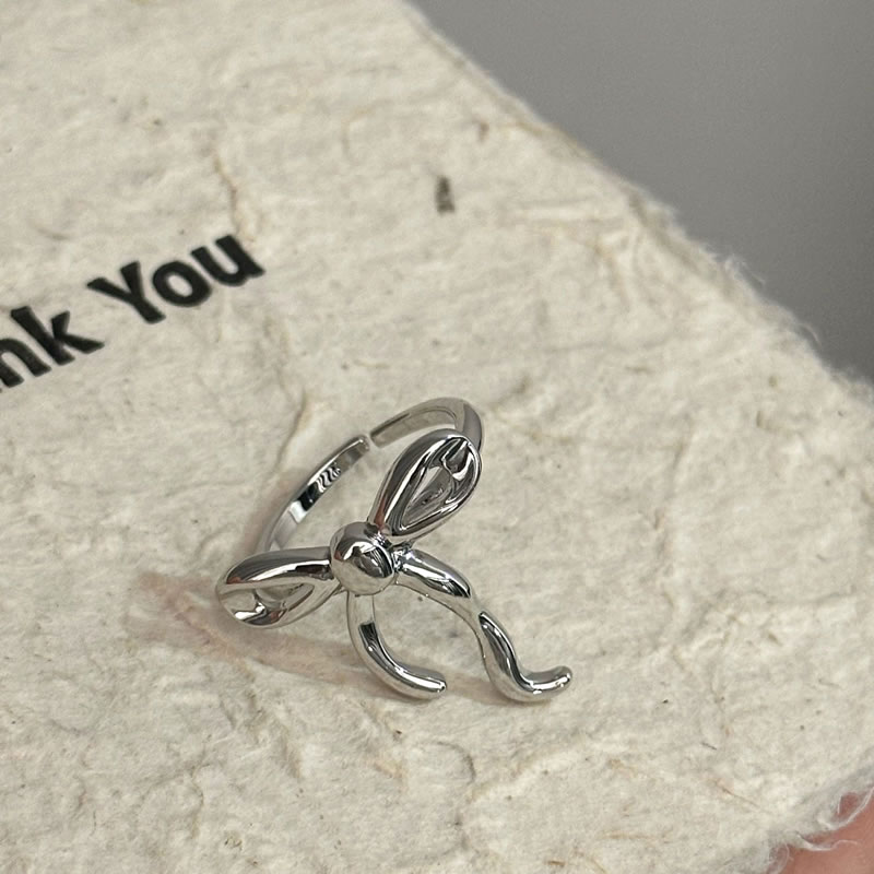 Fashion Silver Copper Bow Ring,Rings