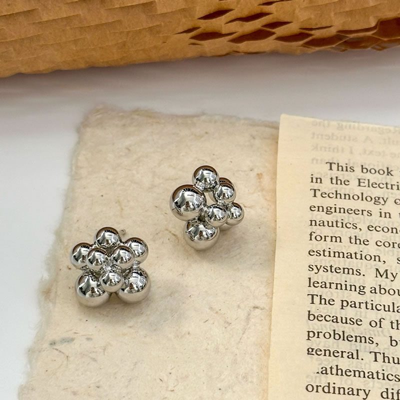 Fashion Silver Metal Bead Earrings,Earrings
