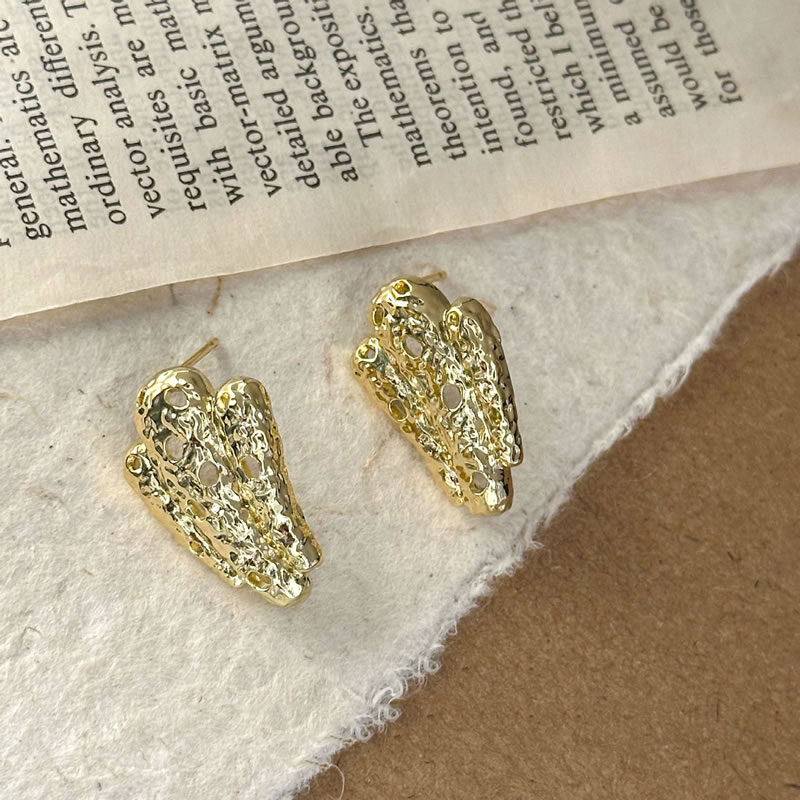 Fashion Gold Copper Cactus Hollow Stud Earrings,Earrings