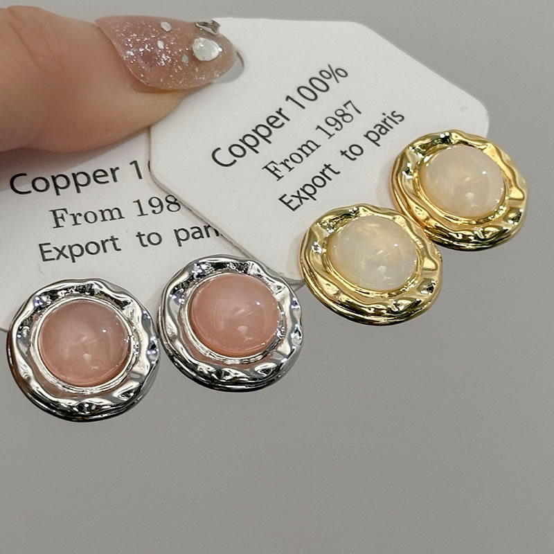 Fashion Silver Copper Geometric Round Earrings,Earrings