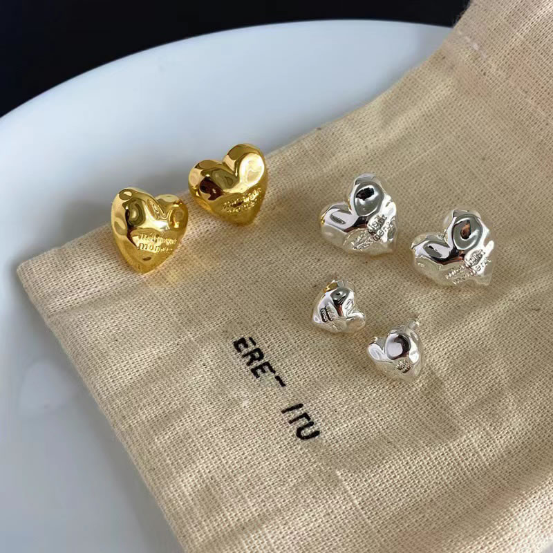 Fashion Small Golden Heart Copper Love Earrings,Earrings