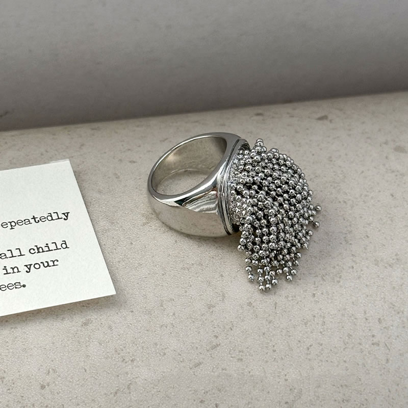 Fashion Silver Multi-layered Tassel Ring,Rings