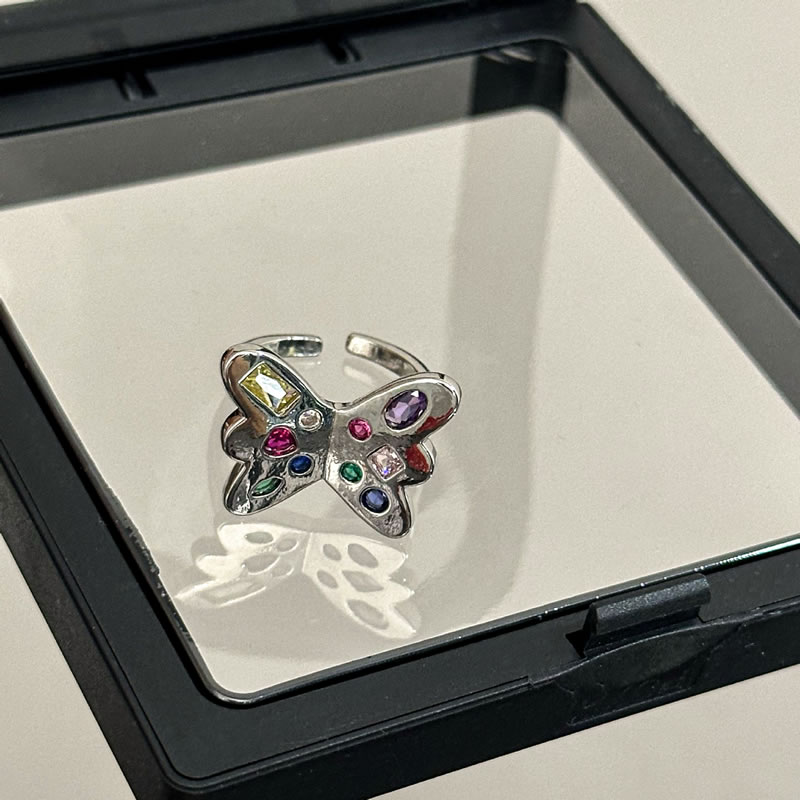 Fashion Silver Copper Diamond Butterfly Earrings,Earrings