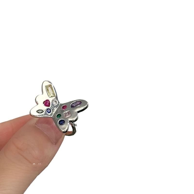 Fashion Silver Copper Diamond Butterfly Earrings,Earrings
