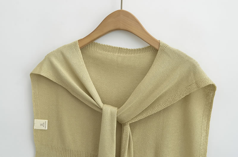 Fashion Avocado Green Solid Color Knitted Shawl,knitting Wool Scaves