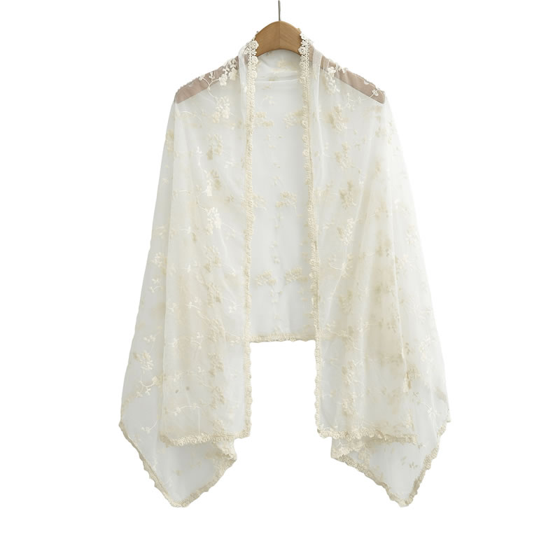 Fashion Off White All Lace Printed Scarf,Thin Scaves