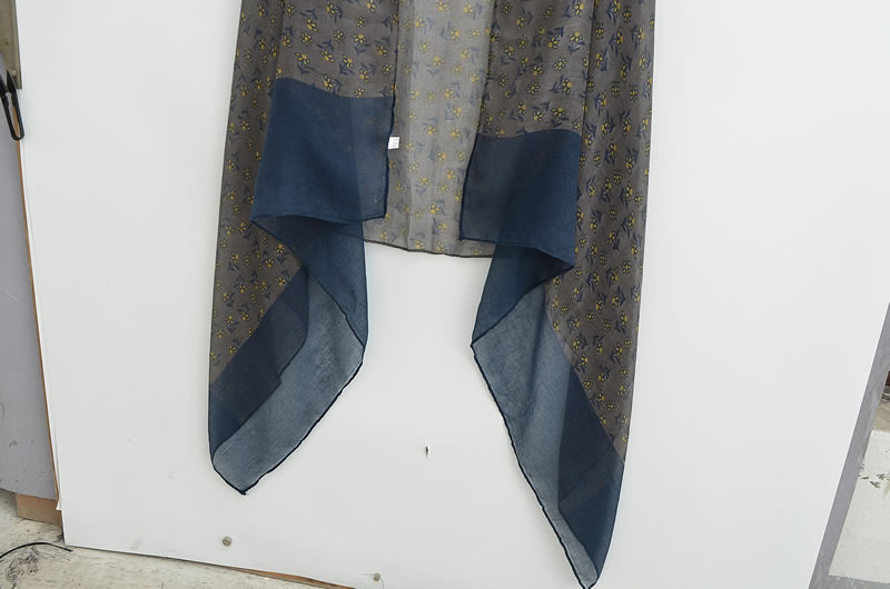 Fashion Navy Blue Floral Color Block Scarf,Thin Scaves