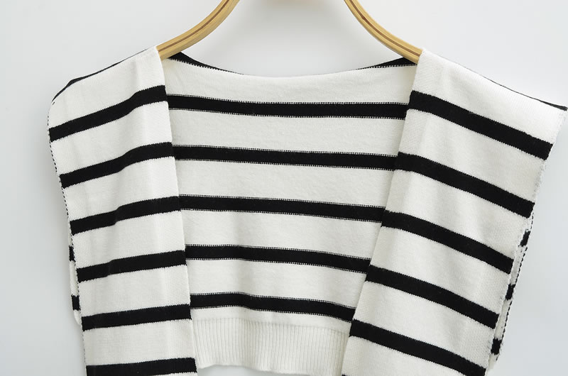 Fashion Stripe Striped Knitted Shawl,knitting Wool Scaves