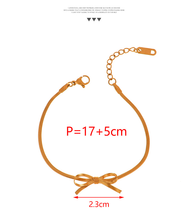 Fashion Gold Titanium Steel Bow Snake Bone Chain Bracelet,Bracelets
