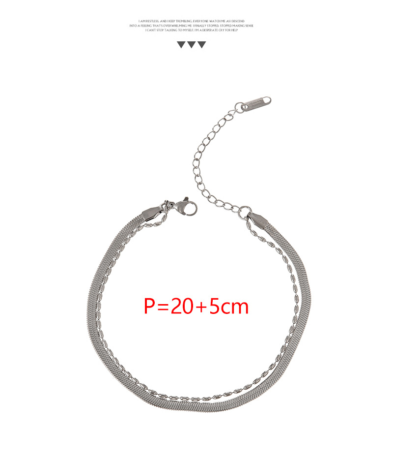 Fashion Silver Titanium Steel Double Chain Snake Bone Chain Anklet,Bracelets