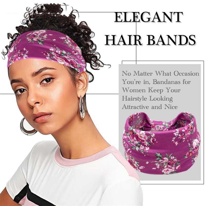 Fashion 4 Red Fabric Printed Knotted Headband,Hair Ribbons