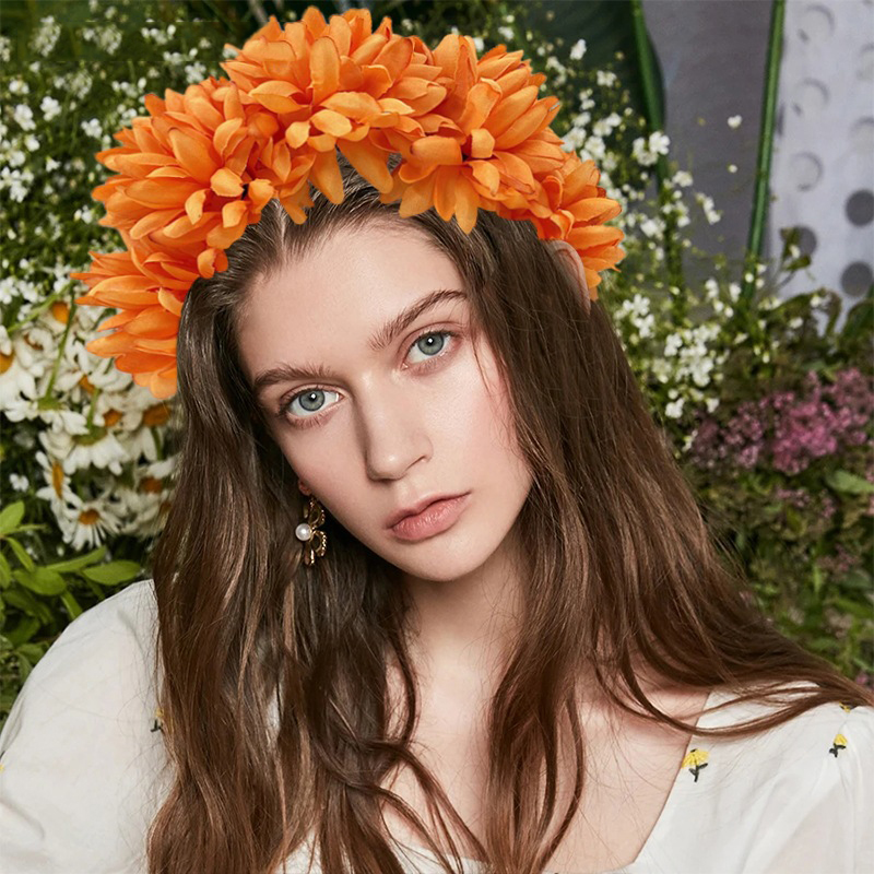 Fashion 2 Orange Simulated Flower Headband,Head Band