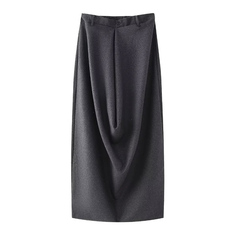 Fashion Black Polyester Pleated Skirt,Skirts