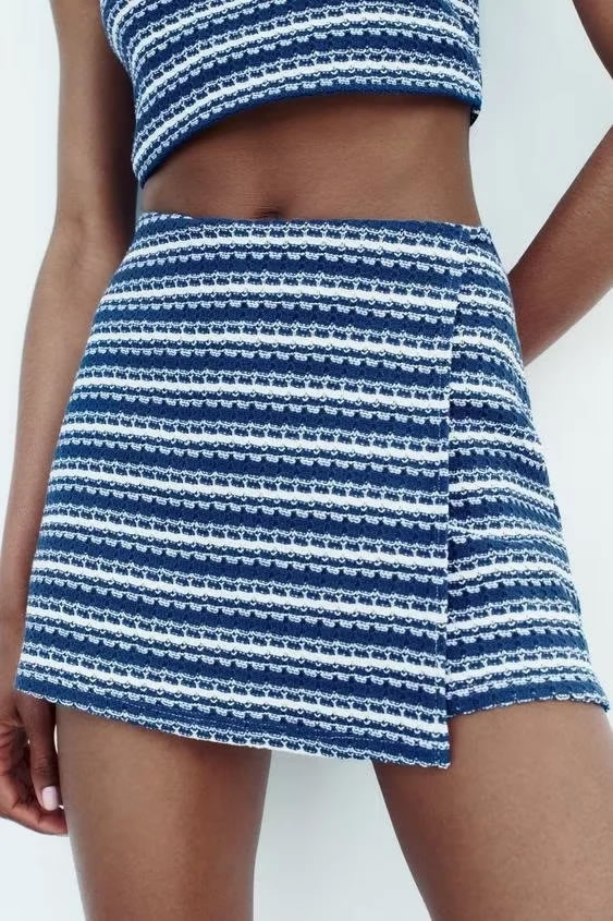 Fashion Blue Striped Shorts,Shorts