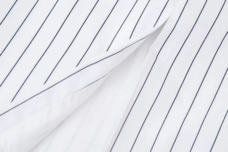 Fashion White Halterneck Striped Knee-length Skirt,Knee Length