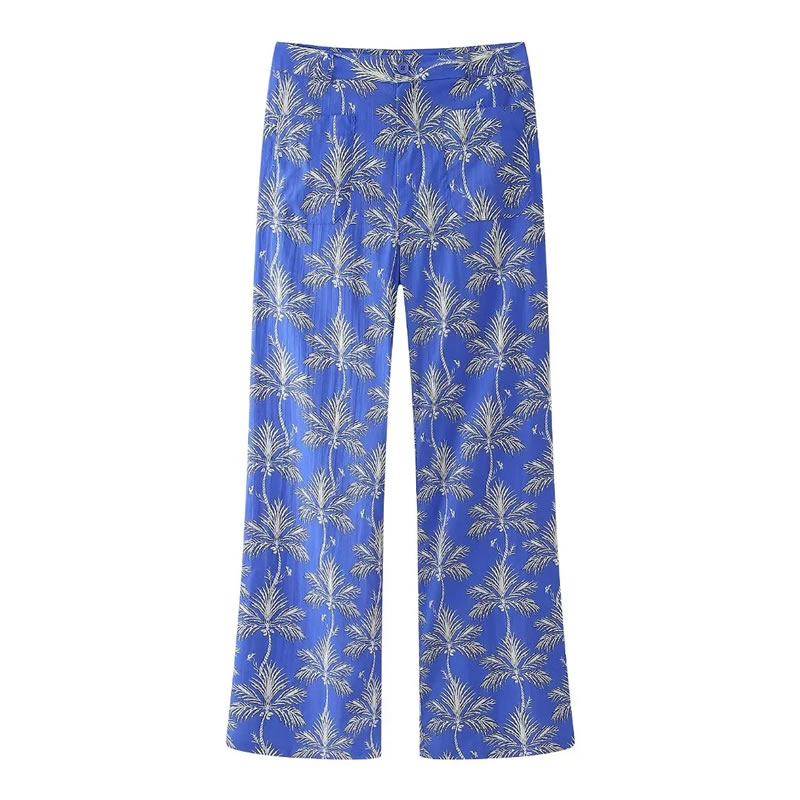 Fashion Print Color Polyester Printed Trousers,Pants