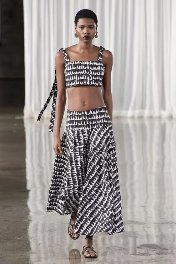 Fashion Stripe Polyester Printed Skirt,Skirts