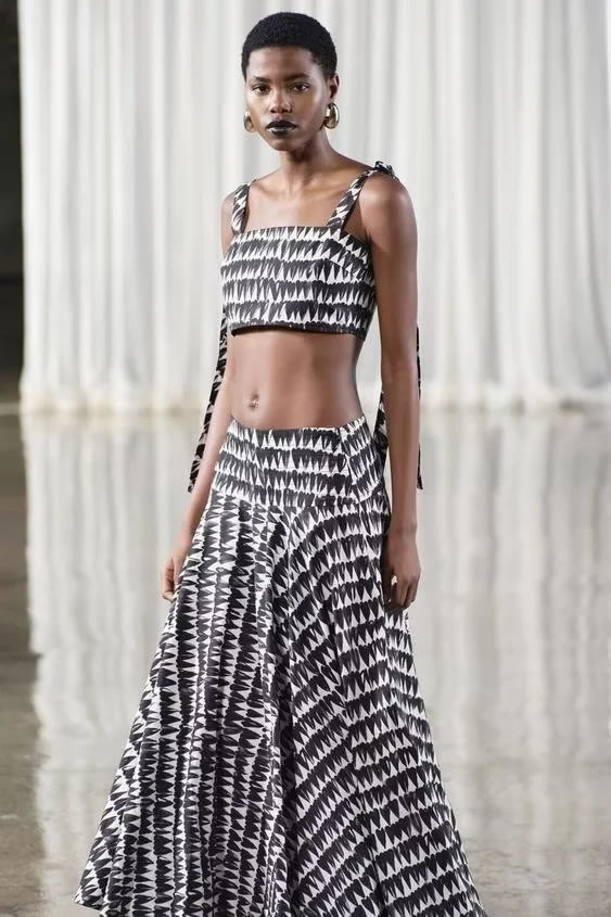 Fashion Stripe Polyester Printed Skirt,Skirts