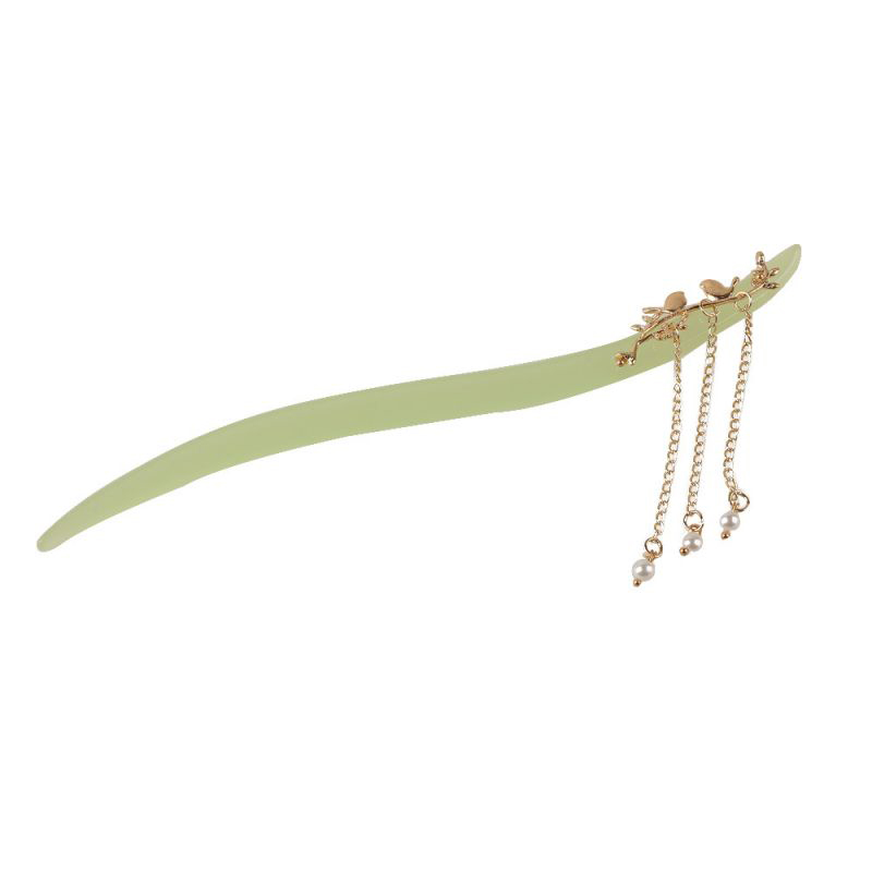 Fashion 26 Green-lily Of The Valley Pendant Acetate Geometric Hairpin,Hairpins