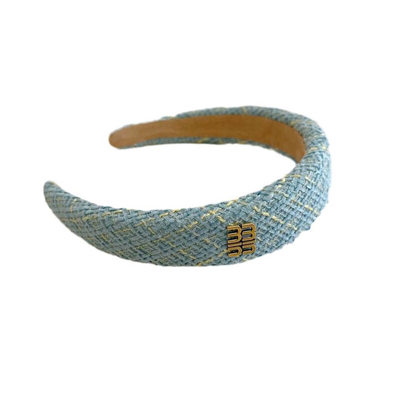 Fashion Blue Twill Headband Fabric Geometric Wide-brimmed Headband,Head Band