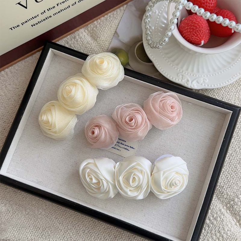 Fashion Satin Style-off-white Fabric Rose Hairpin,Hairpins