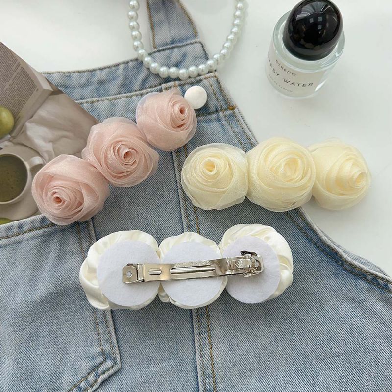 Fashion Satin Style-off-white Fabric Rose Hairpin,Hairpins
