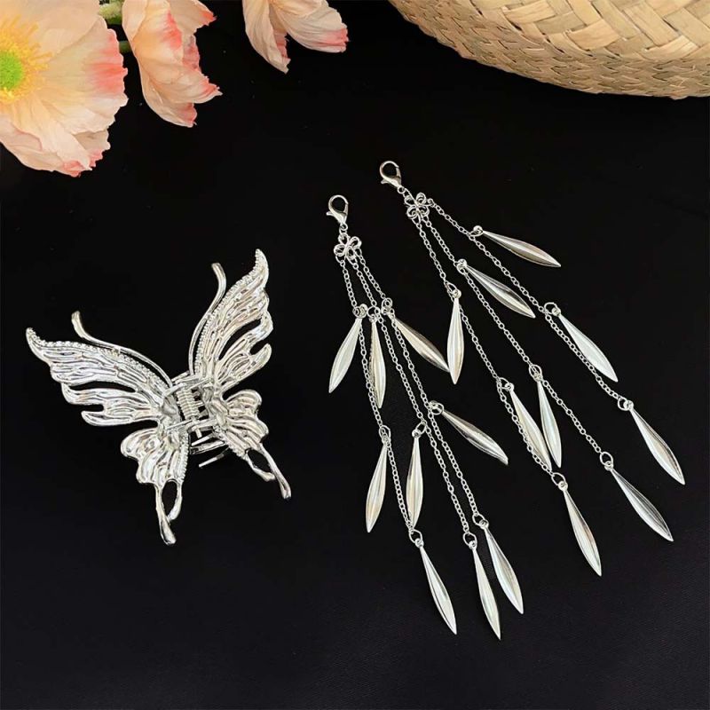 Fashion Silver Metal Butterfly Gripper,Hair Claws
