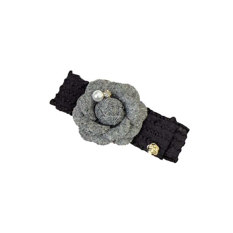 Fashion Black Camellia Lace Fabric Hair Clip,Hairpins