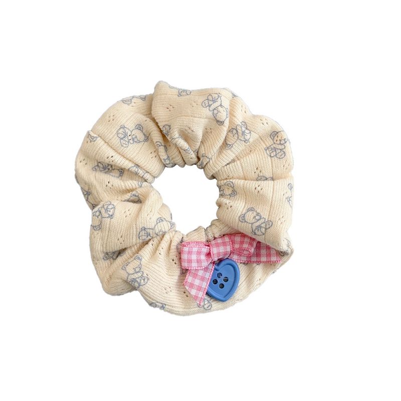 Fashion Off White Knitted Pleated Hair Tie,Hair Ring