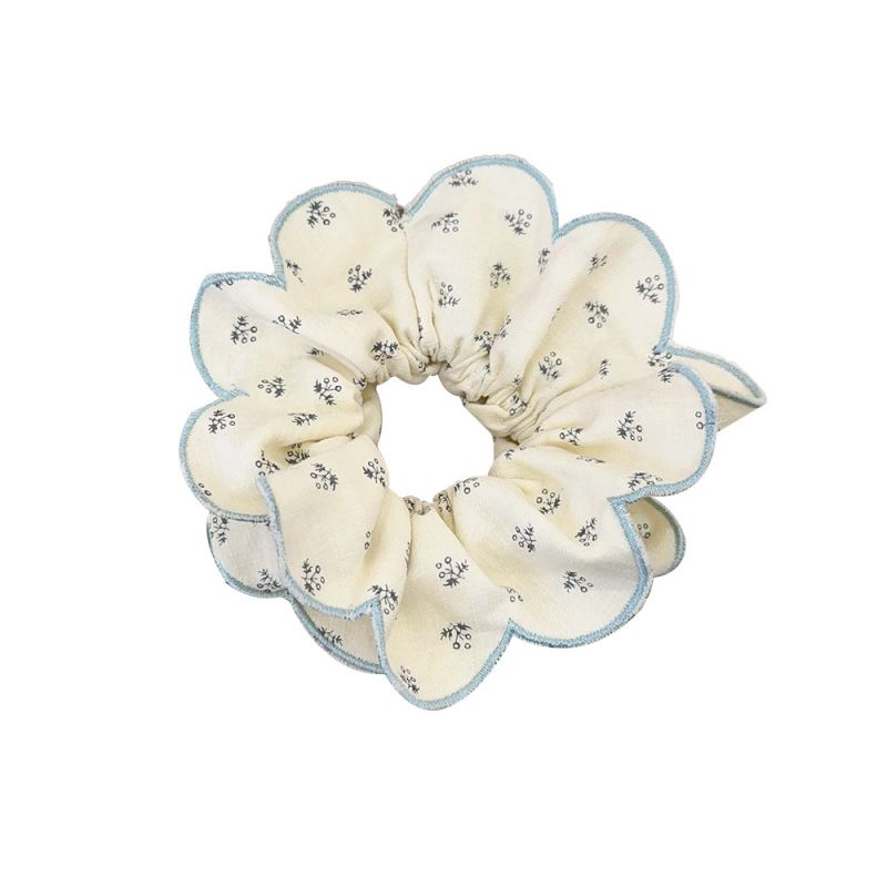 Fashion Off White Floral Pleated Hair Tie,Hair Ring