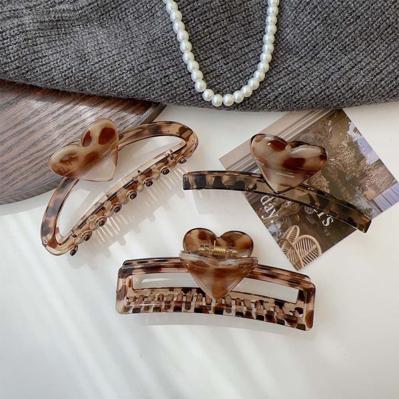 Fashion One-word Gripper Leopard Print Love Clip,Hair Claws