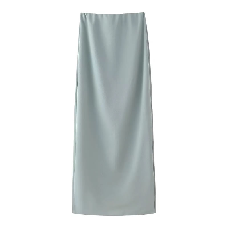 Fashion Mint Green Silk Satin Skirt,Skirts