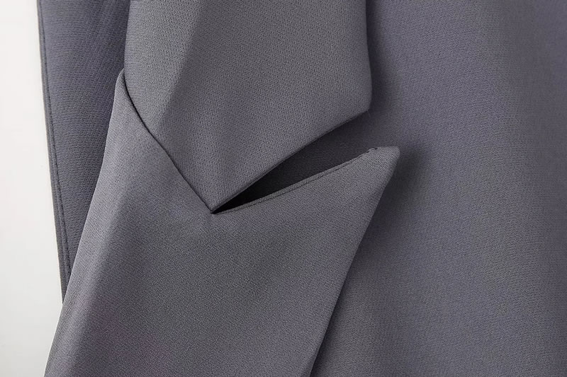 Fashion Grey Contrast Lapel Buttoned Skirt,Mini & Short Dresses
