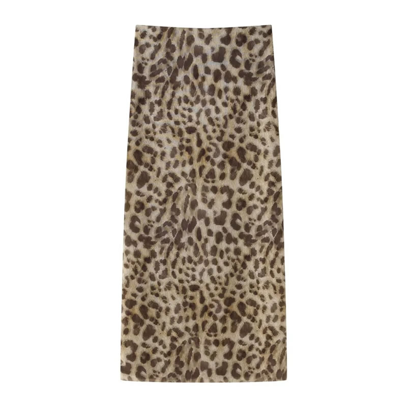 Fashion Leopard Print Polyester Printed Tulle Skirt,Skirts
