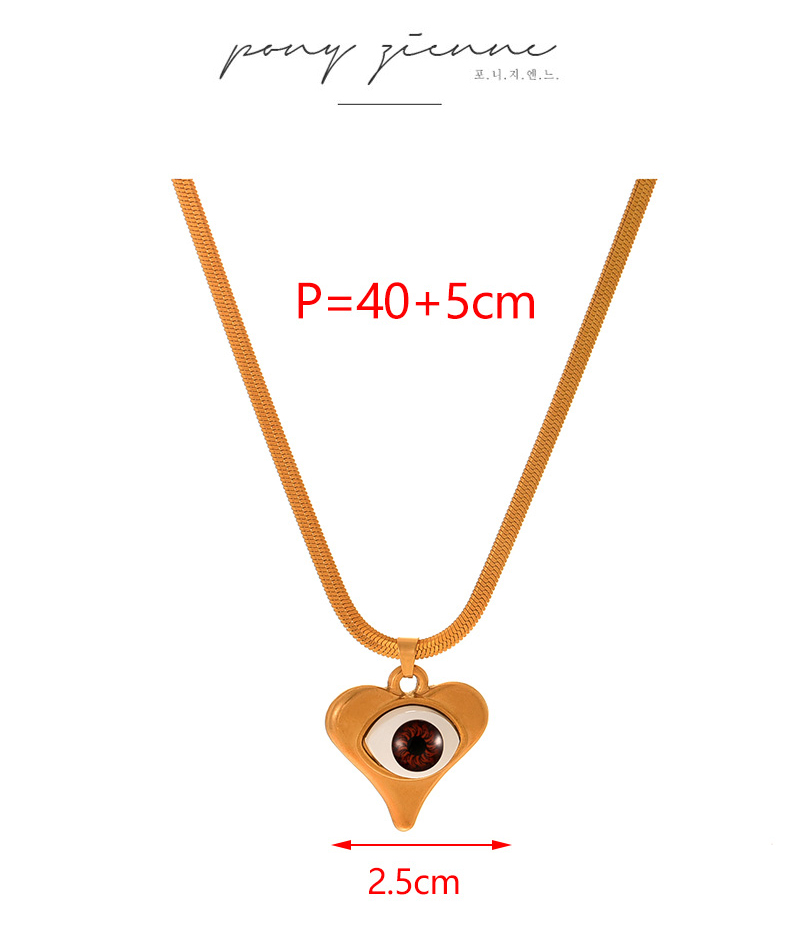 Fashion Red Titanium Steel Love Resin Eye Pendant Snake Bone Chain Necklace,Necklaces