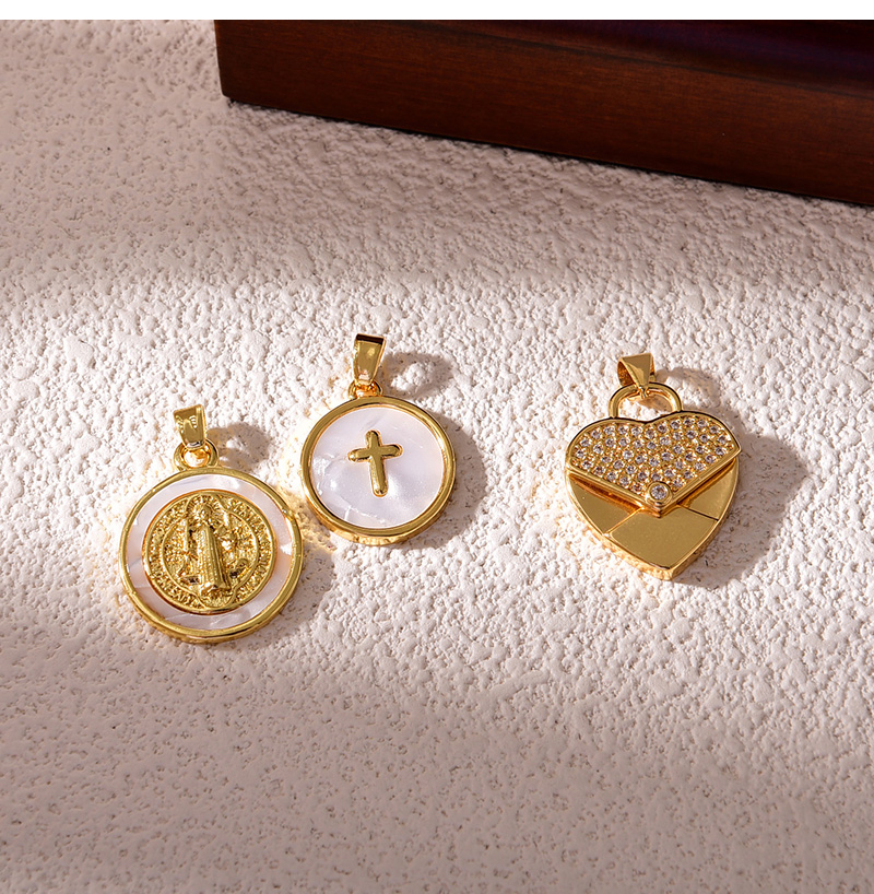 Fashion Golden 1 Copper Inlaid Zircon Love Pendant Accessories,Jewelry Findings & Components