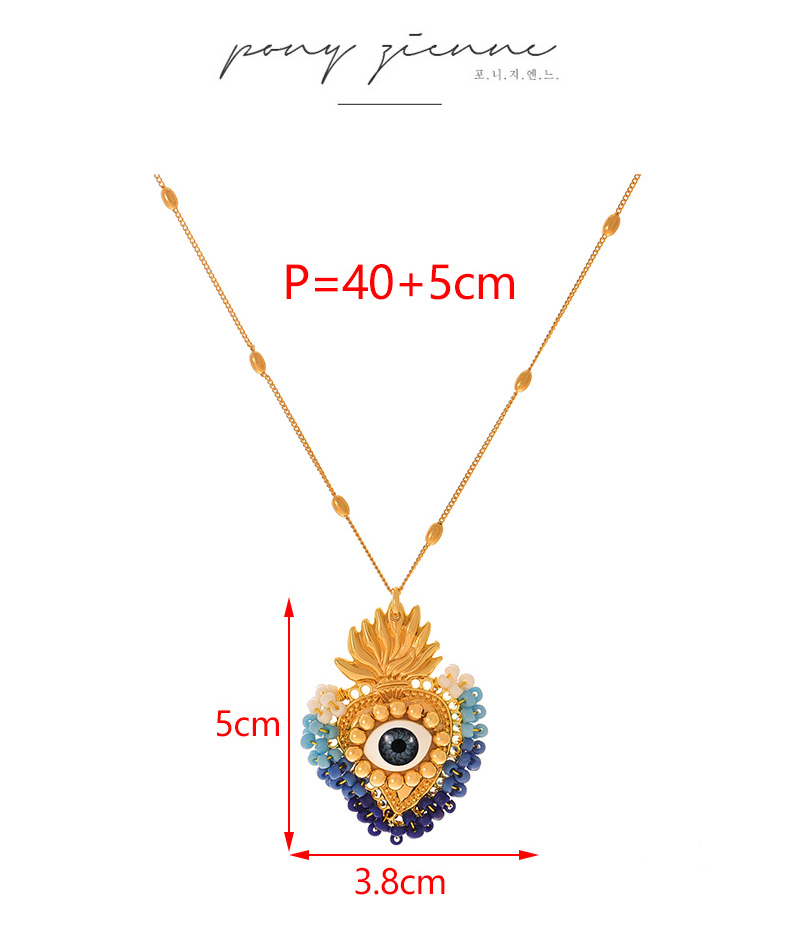 Fashion Color 1 Irregular Eyes Love Rice Bead Pendant Copper Bead Necklace,Necklaces