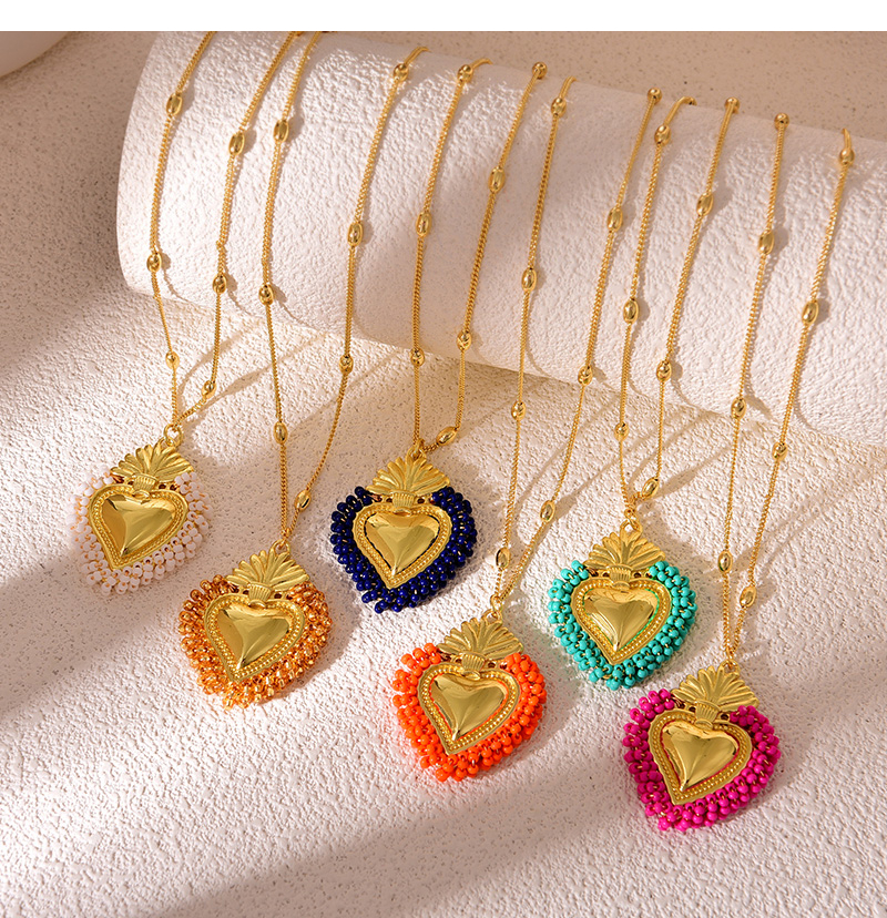Fashion Color Irregular Love Rice Bead Pendant Copper Bead Necklace,Necklaces