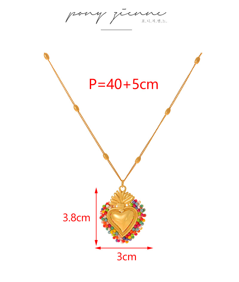 Fashion Orange Irregular Love Rice Bead Pendant Copper Bead Necklace,Necklaces
