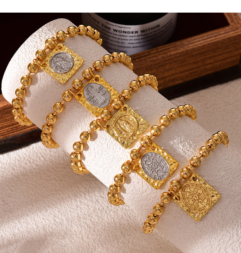 Fashion Golden 1 Copper Square Figure Pendant Beaded Necklace,Necklaces