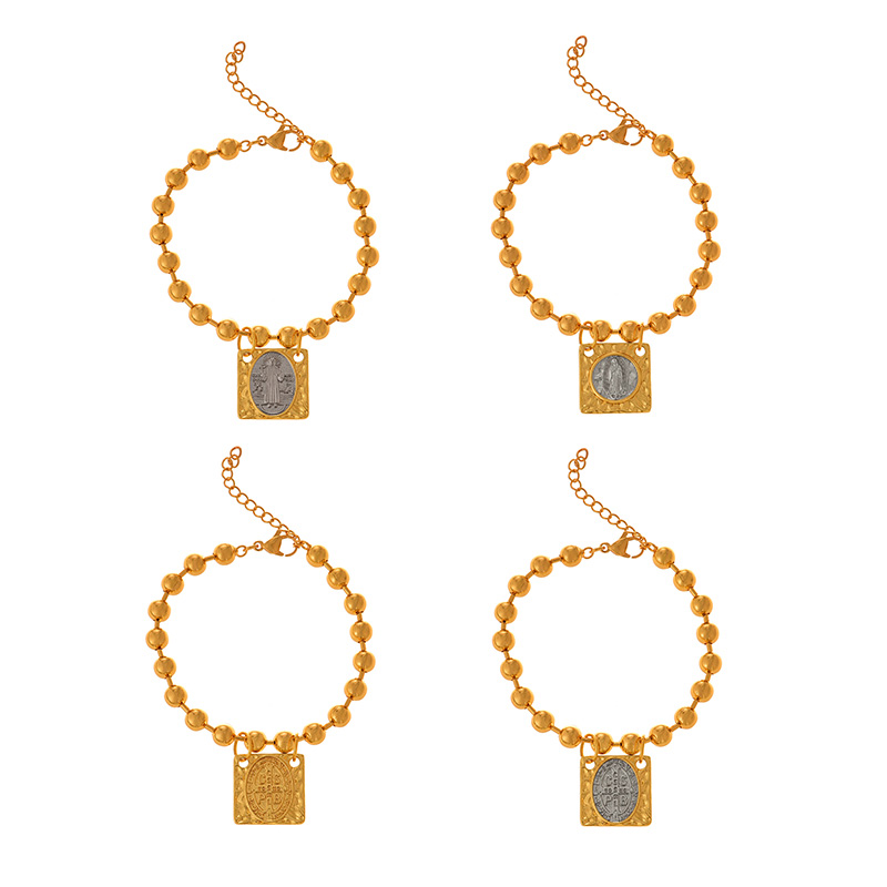 Fashion Golden 1 Copper Square Figure Pendant Beaded Necklace,Necklaces