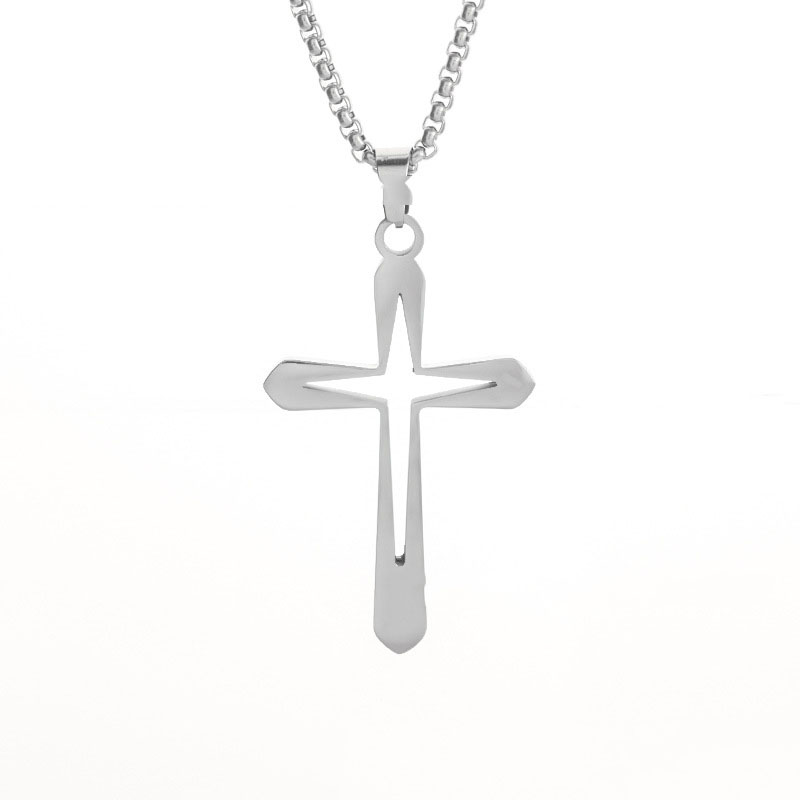 Fashion Gold Necklace Stainless Steel Cross Men