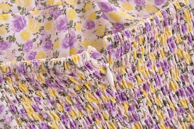 Fashion Purple Woven Printed Slip Skirt,Mini & Short Dresses