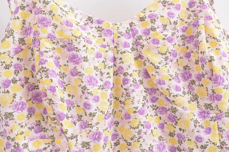 Fashion Purple Woven Printed Slip Skirt,Mini & Short Dresses