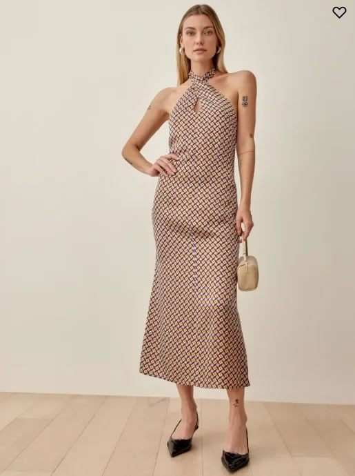 Fashion Color Woven Printed Halterneck Maxi Skirt,Long Dress