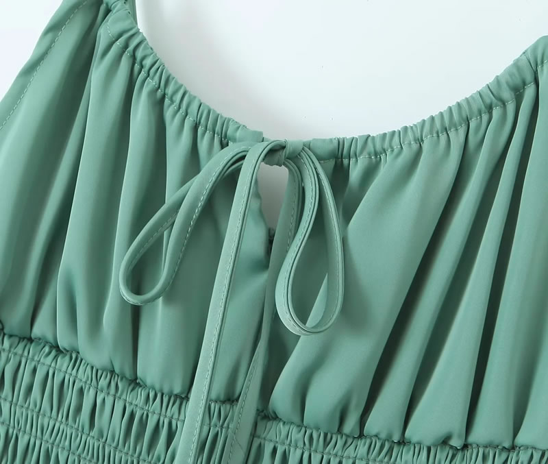 Fashion Green Suspender Strap Long Skirt,Long Dress
