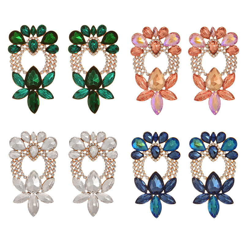 Fashion Fraction Alloy Diamond Geometric Stud Earrings,Stud Earrings