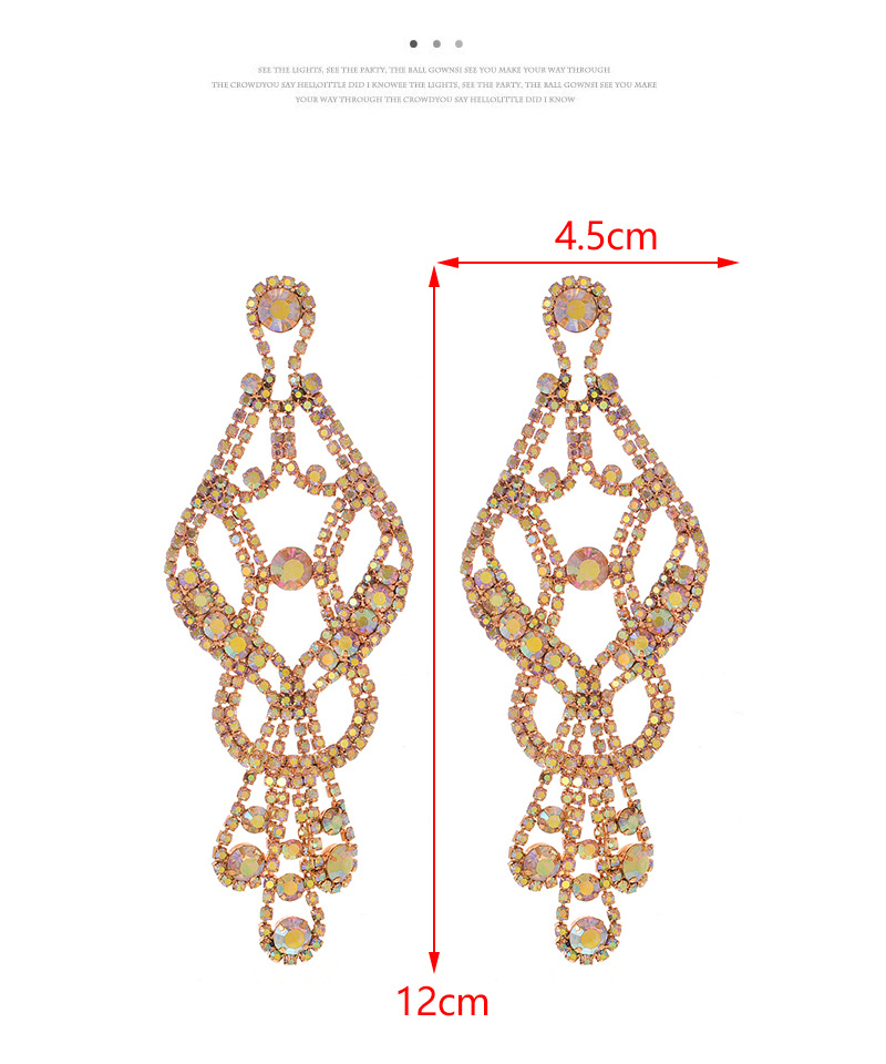 Fashion White Alloy Diamond Hollow Pattern Earrings,Drop Earrings