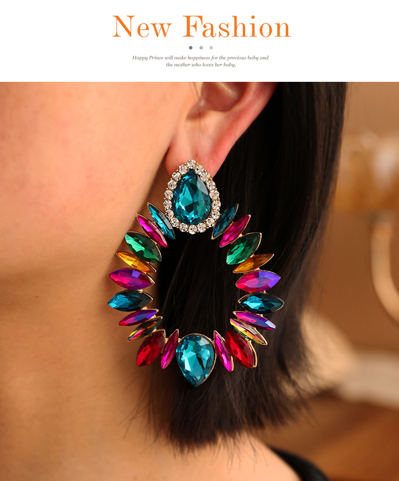 Fashion Color Alloy Diamond Drop Earrings,Stud Earrings