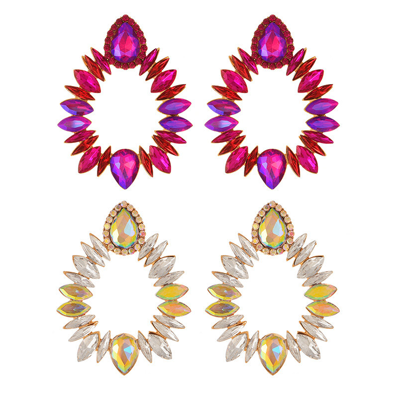 Fashion Ab Color Alloy Diamond Drop Earrings,Stud Earrings